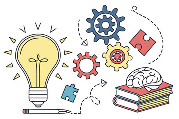 Ignite Innovation with Bright Ideas: A Creative Concept for Strategy, Design, and Problem Solving, Fueled by Knowledge and Collaboration, Perfect for Business