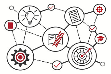 Achieve Goals with Strategic Connections and Learning, a Modern Design for Business Success and Educational Growth, Originally Vector Graphic