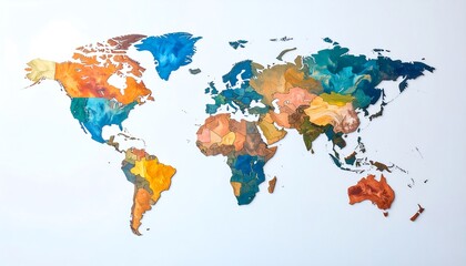 Glowing Abstract Brush Stroke World Map Symbolizing Global Diversity