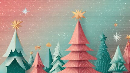 Elegant Christmas background design with geometric holiday icons such as stylized Christmas trees reindeer stars and snowflakes arranged in a precise polygonal christmas tree with stars and snowflakes