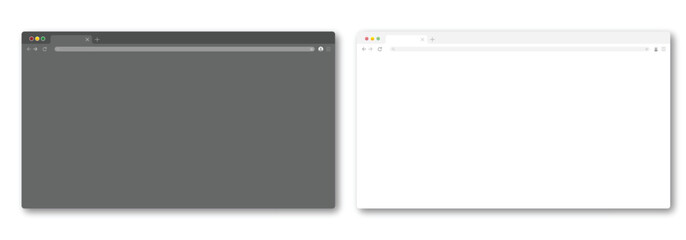 Fototapeta premium Minimal Website Browser Window Mockup with Realistic UI Frame, Clean Web Layout Template for UX/UI Design, Landing Page Presentation, and Digital Interface Showcase — Vector Illustration