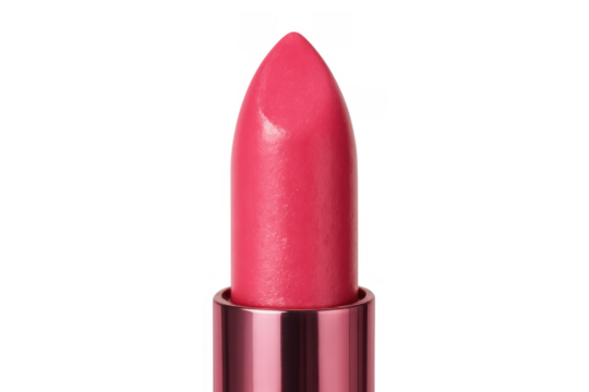 Pink lipstick tube showcasing cosmetic beauty product for woman's makeup, applying vibrant lip color