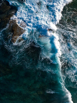 Aerial Ocean Views Along the Coast of Kalbarri National Park, Western Australia
