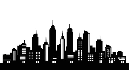 City skyline silhouette with transparent background © ahmad