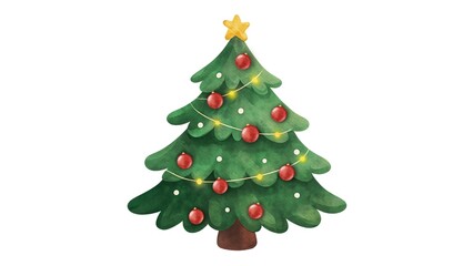 Christmas Tree Vector Illustration | Festive Holiday Decoration | New Year Celebration Design