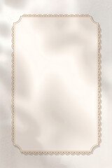 A rectangular background features a delicate scalloped edge with intricate curved indentations along its border. The subtle texture adds depth, complemented by a soft gradient of pale colors that evok