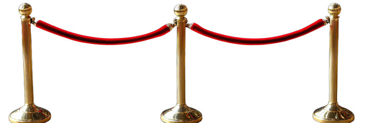 Red velvet rope barrier for event or entrance