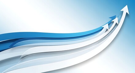 Dynamic upward trend with modern blue gradient background for professional business concepts and success presentations, inspiring growth and achievement