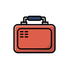 Red Toolbox Icon Vector Illustration