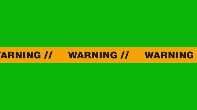 Warning yellow tape animation. Seamless stripes security ribbons set warning tapes lines barrier borders. Seamless loop transparent background