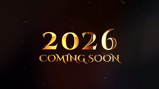 Simple text animation Happy new year 2026 with leak lights in background 4K video, 
