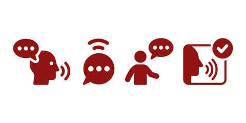 Voice and Speaking Icons. Communication, Speech Bubble and Talk symbol vector collection.