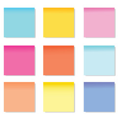 Bright Gradient Sticky Notes Set – Colorful Square Memo Paper Vector
