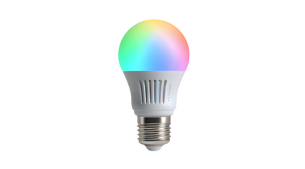 Smart home lighting with vibrant color changing LED bulb for energy efficiency and modern decor