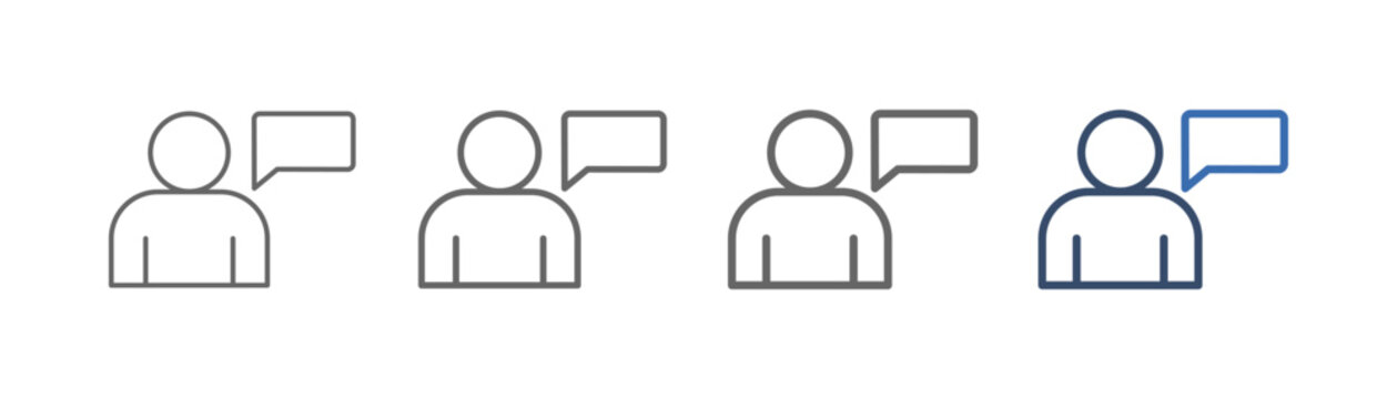 
outline icon sheet storyteller with people and conversation design