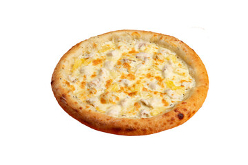 Four cheese pizza. Transparent.