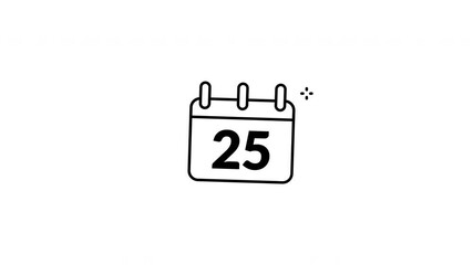 Date 25 on a calendar, useful for event planning apps, schedule reminders, booking systems, and organizing tools.
