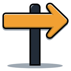Directional Sign with Arrow Pointing Right for Navigation and Guidance.