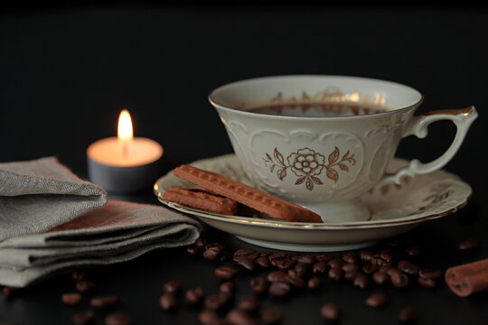 Kaffeetasse mit Kerze