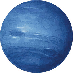 Watercolor vector illustration of a planet neptune © Mantella