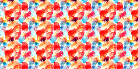 Colorful abstract watercolor paint splash seamless pattern art