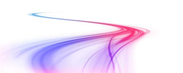 Abstract light lines of movement and speed in neon color. Luminous green neon waves PNG. Neon stripes in the form of drill, turns and swirl. Illustration of high speed concept.