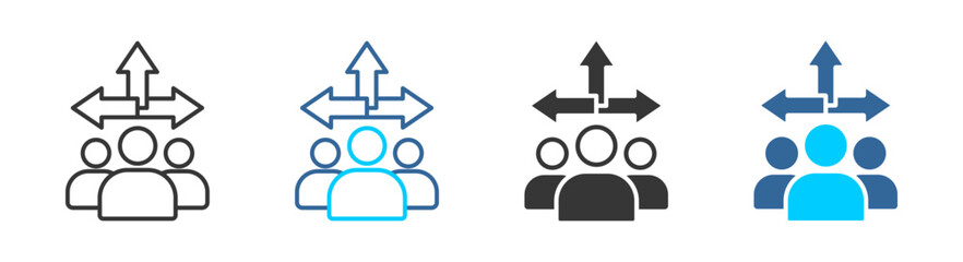 direction icon set multiple style collection