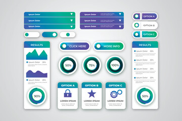 Realistic gradient ui ux elements for banners and advertisements