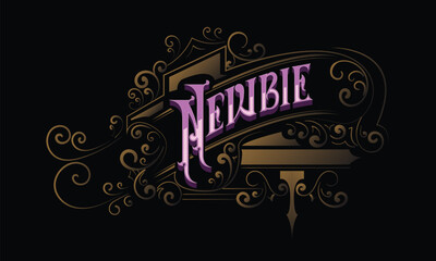 NEWBIE lettering custom style design