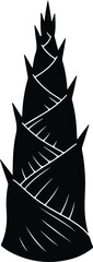 Illustration Bamboo shoot minimalist abstract silhouette vector