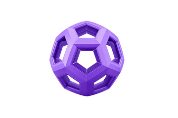 Naklejka premium Purple geometric dodecahedron shape, 3D polygonal structure, modern abstract design, isolated on transparency background, creative futuristic style, minimalistic and vibrant visual