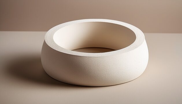 off white textured plaster rings on neutral background