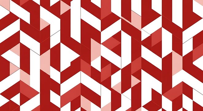  A tessellating pattern of Penrose triangles (the impossible tribar). The triangles interlock perfectly, creating an optical illusion of a never-ending, 3D structure that defies logic. Rendered 