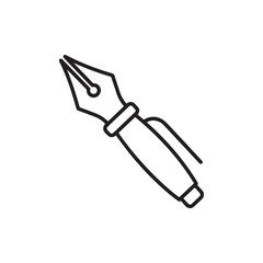 Minimal outline fountain pen icon symbolizing writing creativity stationery and signature tasks