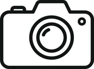Camera icon outline illustration representing photography and visual media