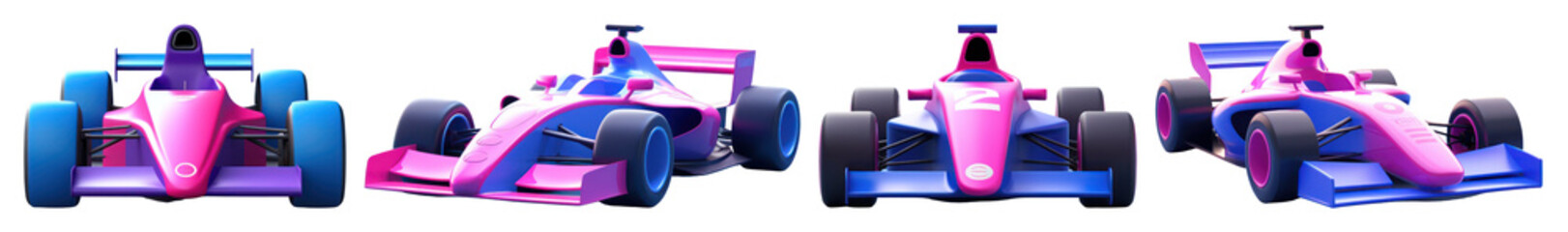 Naklejka premium PNG Vibrant racing cars illustration, element set on transparent background