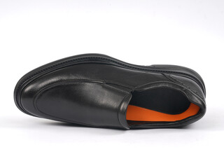 black leather formal shoe isolated on white background. leather shoe,
Perfect for product display, e-commerce, footwear ads, and catalog use with clean. front view, top view,