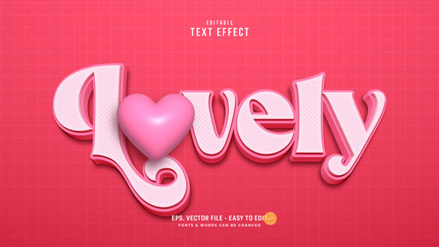 Lovely Valentine's Day 3D Text Effect