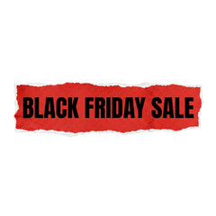 Black Friday price label in red and black theme, isolated on transparent background, PNG