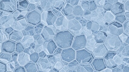 Abstract Blue Hexagonal Pattern Background with Interconnected Shapes.