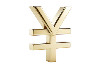 Obraz premium Gold yen symbol shiny metallic currency sign isolated on transparency background represents finance wealth investment and economic concepts modern and luxurious style