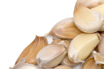Fresh Garlic Cloves Isolated on White Background