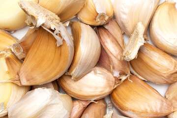 Close-Up Raw Garlic Cloves for Culinary Use