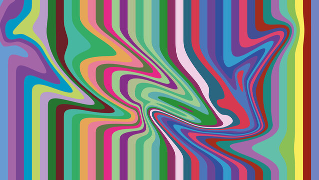 Vibrant, swirling abstract pattern with colorful, distorted vertical stripes