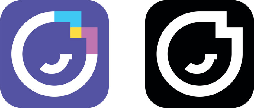 Mico Color and Black Square Logo Premium Vector Set for Branding and Apps