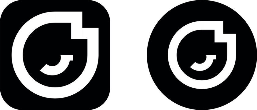 Mico Square and Circle Black Logo Dual Style Vector Icon for UI UX Projects