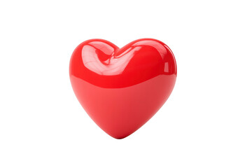 Fototapeta premium Red heart glossy 3D isolated love romance passion shiny smooth symbol happiness affection valentine emotional decorative modern minimal cheerful bright celebration
