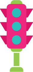 Vibrant pink traffic light icon