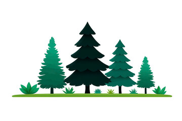 Obraz premium Evergreen tree pine tree conifer forest green nature landscape foliage outdoor tranquil scene create peaceful forest landscape with various evergreen trees and lush green plants in natural setting
