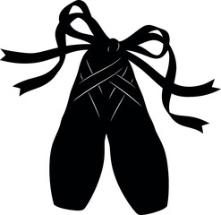 Black ballet slippers silhouette © Safwan Creatives